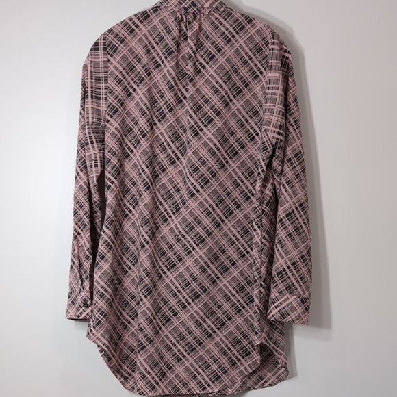 NWOT BCBGMaxAzria | Pink Grey Patterned Button Down Lightweight Oversized Size M - Picture 8 of 8